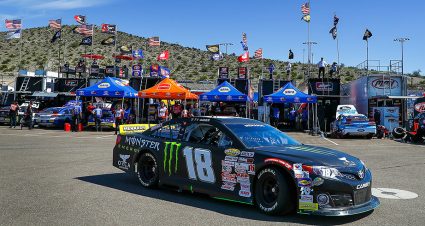 PHOENIX, AZ - MARCH 06:   Ty Gibbs, driver of the #18 Monster Energy / Terrible Herbst-ORCA Toyota, during practice before the ARCA Menards General Tire 150 on March 6, 2020 at Phoenix Raceway in Phoenix, Arizona. (Adam Glanzman/ARCA Racing)