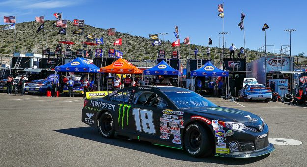 PHOENIX, AZ - MARCH 06:   Ty Gibbs, driver of the #18 Monster Energy / Terrible Herbst-ORCA Toyota, during practice before the ARCA Menards General Tire 150 on March 6, 2020 at Phoenix Raceway in Phoenix, Arizona. (Adam Glanzman/ARCA Racing)