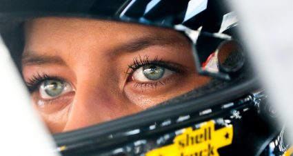 LOUDON, NH - JULY 19:  Brittney Zamora, driver of the #99 NAPA Filters / ENEOS Chevrolet, during practice for the NASCAR K&N United Site Services 70 at New Hampshire Motor Speedway on July 19, 2019 in Loudon, New Hampshire. Photo by Adam Glanzman/NASCAR