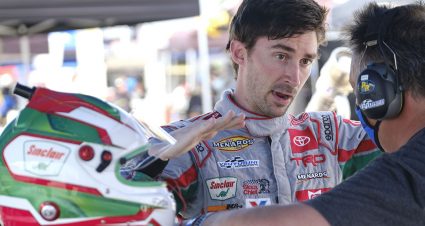 Michael Self, driver of the #25 Sinclair Lubricants Toyota, during practice for the Calypso Lemonade 200 for the ARCA Menards Series at Lucas Oil Raceway in Brownsburg, Indiana on Friday, July 3, 2020. (AJ Mast/ARCA Racing)
