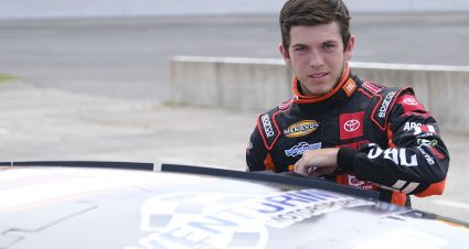 Chandler Smith, driver of the #20 JBL Audio Toyota, during practice for the Calypso Lemonade 200 for the ARCA Menards Series at Lucas Oil Raceway in Brownsburg, Indiana on Friday, July 3, 2020. (AJ Mast/ARCA Racing)