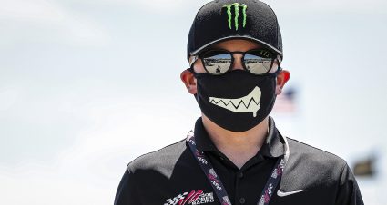 Ty Gibbs, driver of the #18 Monster Energy-Terrible Herbst-ORCA Toyota during the Shore Lunch 150 for the ARCA Racing Series presented by Menards at Iowa Speedway on Saturday, July 18, 2020. (Barry Cantrell/ARCA Racing)