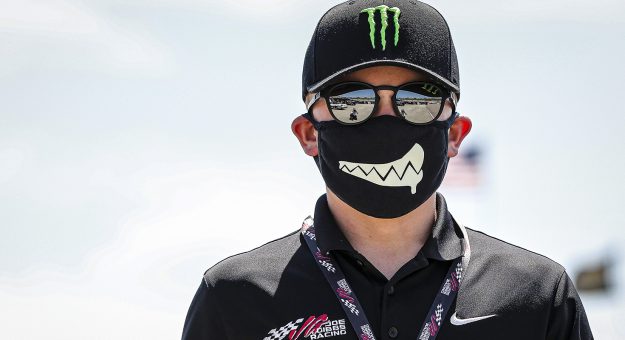 Ty Gibbs, driver of the #18 Monster Energy-Terrible Herbst-ORCA Toyota during the Shore Lunch 150 for the ARCA Racing Series presented by Menards at Iowa Speedway on Saturday, July 18, 2020. (Barry Cantrell/ARCA Racing)
