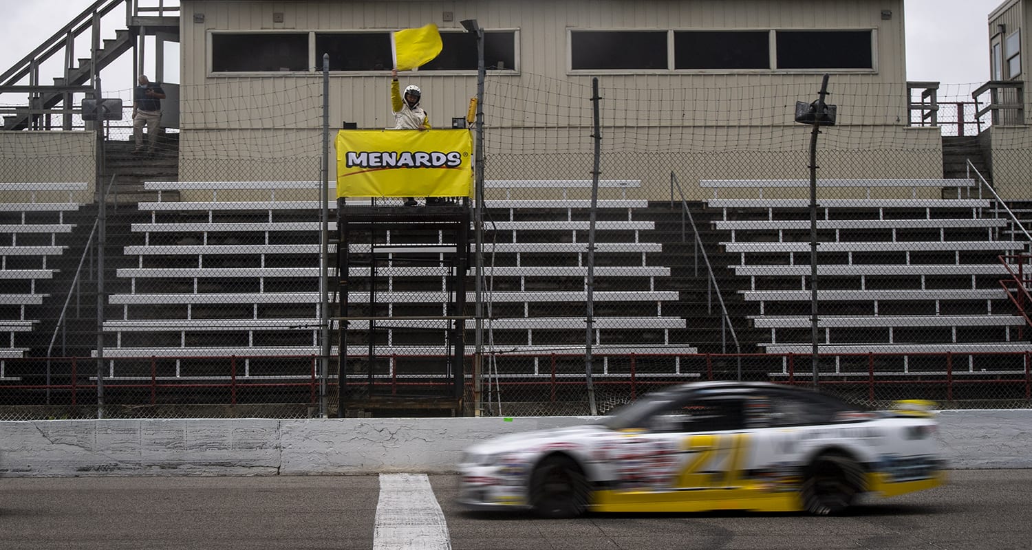 Sam Mayer, driver of the #21 Chevy Accessories Chevrolet, races in the Menards 200 presented by Crosley Brands for the ARCA Menards Series on August 2, 2020 at at Toledo Speedway in Toledo, Ohio. (Nic Antaya/ARCA Racing)