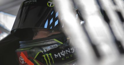 Ty Gibbs, driver of the #18 Monster / Terrible Herbst / ORCA Toyota, looks on during the practice of the Menards.com 200 presented by SPxE for the ARCA Menards series on July 31, 2020 at at Toledo Speedway in Toledo, Ohio. (Nic Antaya/ARCA Racing)