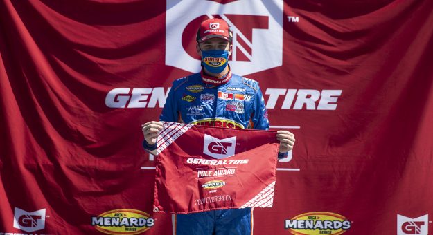 During qualifying for the ENEOS/NAPA Auto Parts 100 for the ARCA Menards Series on August 7, 2020 at at Evergreen Speedway in Monroe, Washington. (Lindsey Wasson/ARCA Racing)