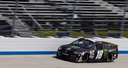 Ty Gibbs, driver of the #18 Monster Energy/Terrible Herbst/ORCA Toyota, drives through a straightaway during the General Tire 125 for the ARCA Menards Series East at Dover International Speedway in Dover, Delaware on Friday, August 21, 2020. (Timothy Nwachukwu/NASCAR)