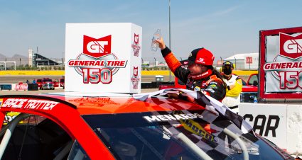 during the General Tire 150 for the ARCA Menards Series West at the Bullring at Las Vegas Motor Speedway in Las Vegas, Nevada on September 26, 2020. (Miranda Alam/ARCA Racing)