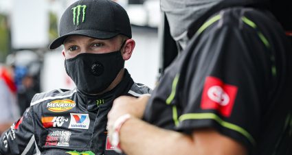 Ty Gibbs, driver of the #18 Monster Energy/Terrible Herbst-ORCA Toyota during the Sioux Chief PowerPEX 200 for the ARCA Menards Series at Memphis International Raceway on Saturday, September 26, 2020. (Barry Cantrell/ARCA Racing)