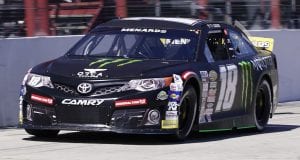 Ty Gibbs, driver of the #18 Monster / Terrible Herbst / ORCA Toyota, during qualifying for the Toyota 200 Presented by Crosley Brands for the ARCA Menards Series at Winchester Speedway in Winchester, Indiana on September 19, 2020. (AJ Mast/ARCA Racing)
