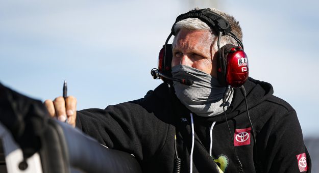 Ty Gibbs' crew chief Mark McFarland during the Herr’s Potato Chips 200 presented by Federated Car Care for the ARCA Menards Series East at Toledo Speedway on Saturday, June 13, 2020. (Barry Cantrell/ARCA Racing)