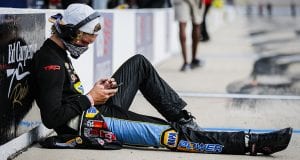 Jesse Love, driver of the No. 19 NAPA Power Premium Plus Toyota, during the Shore Lunch 150 for the ARCA Menards Series at Iowa Speedway on Saturday, July 18, 2020. (Barry Cantrell/ARCA Racing)