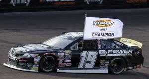 Jesse, Love, driver of the #19 NAPA Power Premium Plus, celebrates his series win at the Arizona Lottery 100 for the ARCA Menards Series West at Phoenix Raceway in Avondale, Arizona on November 7, 2020. (Dominic Valente/ARCA Racing)
