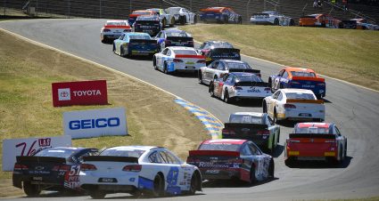 Cars in action during the Procore 200 for the NASCAR K&N Pro Series West, now known as the ARCA Menards Series West, at Sonoma Raceway in Sonoma, California, on June 22, 2019. (Nigel Kinrade/NASCAR)