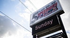 The sign for 5 Flags Speedway before the Pensacola 200 Presented by Inspectra Thermal Solutions for the ARCA Menards Series East in Pensacola, Florida, on Oct. 11, 2020. (Morgan Givens/ARCA Racing)