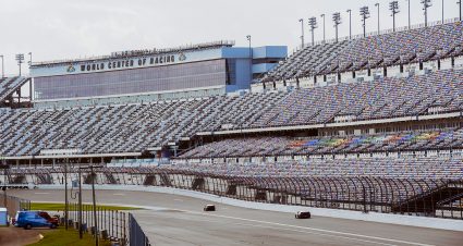 Cars in action during preseason testing for the ARCA Menards Series at Daytona International Speedway in Daytona Beach, Florida, on Jan. 10, 2020. (ARCA Racing)