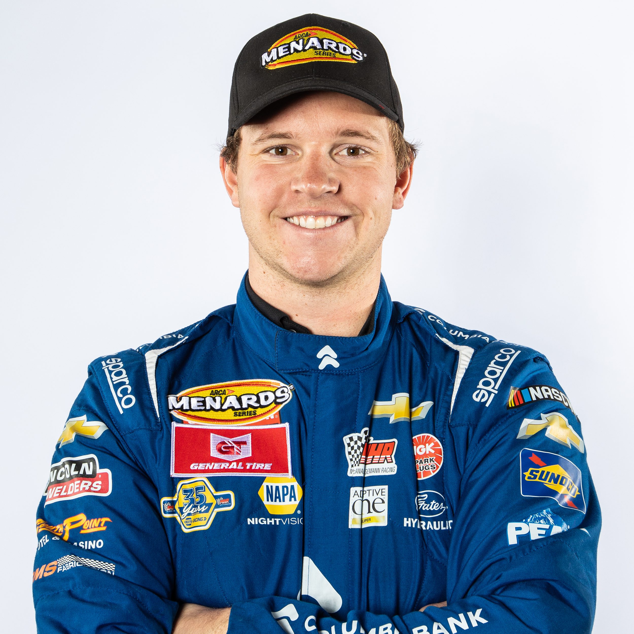 Jack Wood, driver of the No. 28 Pinnacle Motorsports Chevrolet, during ARCA Menards Series Media Day at the Daytona International Speedway on Thursday, February 12th, 2026.  (Ted Malinowski/NASCAR)