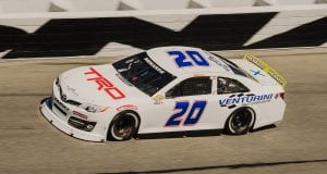 Corey Heim, driver of the No. 20 Venturini Motorsports Toyota, in action during the ARCA Menards Series test at Daytona International Speedway in Daytona Beach, Florida, on Jan. 15, 2021. (Kate Gardiner/ARCA Racing)