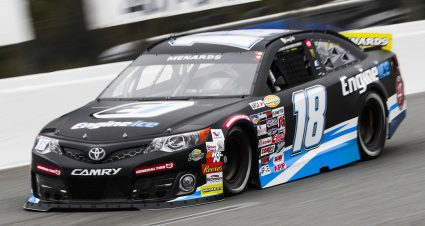 Sammy Smith, driver of the No. 18 EngineIce Toyota, pictured during practice for the Jeep Beach 175 for the ARCA Menards Series East at New Smyrna Speedway in New Smyrna Beach, Florida, on Feb. 8, 2021. (Adam Glanzman/NASCAR)