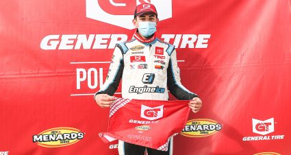 Sammy Smith wins the General Tire Pole Award at 5 Flags Speedway