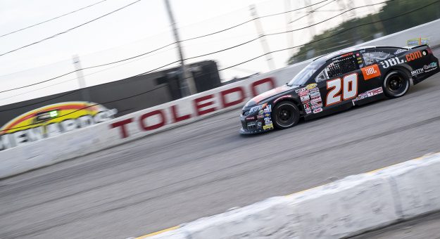 Chandler Smith, driver of the #20 JBL Toyota, races during the Royal Truck & Trailer 200 for the ARCA Menards Series on September 12, 2020 at Toledo Speedway in Toledo, Ohio. (Nic Antaya/ARCA Racing)