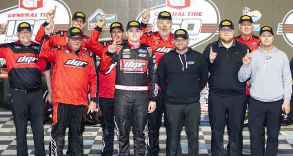 Taylor Gray and David Gilliland Racing team members