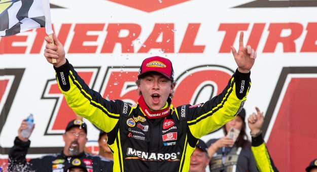 Visit Brandon Jones wins wild General Tire 150 at Charlotte Motor Speedway page