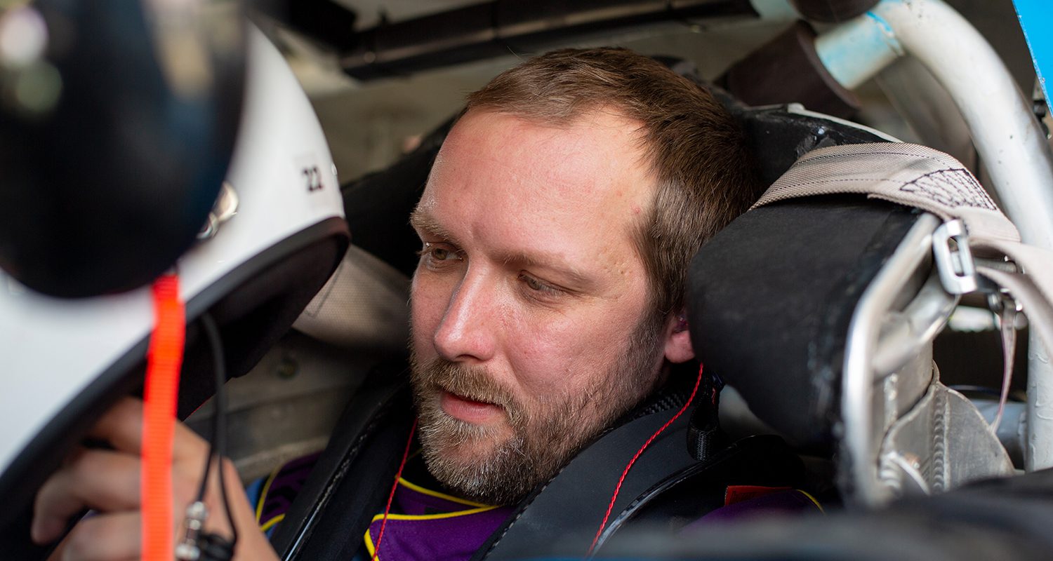 Josh White, driver of the No. 03 Kanawha Ford, is seen prior to practice before the General Tire 150 for the ARCA Menards Series at Charlotte Motor Speedway in Concord, North Carolina on May 27, 2022. (Veasey Conway/ARCA Racing)