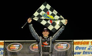 NEW SMYRNA BEACH, FL - FEBRUARY 16: Daniel Suarez of Mexico driver of the #6 Sunoco Race Fuels Toyota celebrates after winning the New Smyrna 150 Presented by JEGS on February 16, 2014 in New Smyrna Beach, Florida. (Photo by Robert Laberge/NASCAR via Getty Images) *** Local Caption *** Daniel Suarez