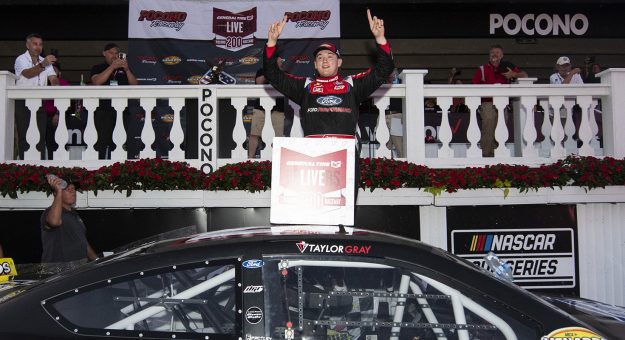 Visit Taylor Gray finds the upside, scores third ARCA win of the season at Pocono page
