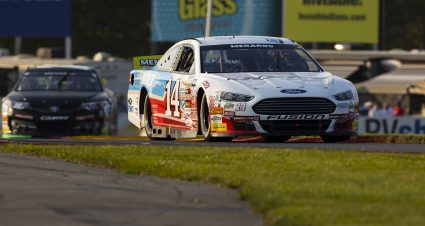 Chase Briscoe, Driver #14 of the Huffy-Parker Boats Ford, races during the Clean Harbors 100 at The Glen for the ARCA Menards Series at Watkins Glen International in Watkins Glen, New York on August 6, 2021. (Brett Carlsen/ARCA Racing)