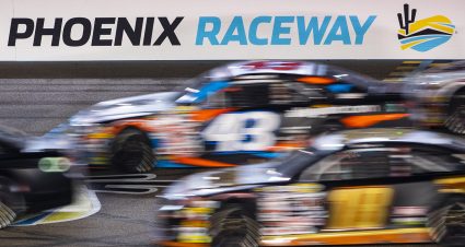 Cars in action during the General Tire 150 for the ARCA Menards Series and ARCA Menards Series West at Phoenix Raceway in Avondale, Arizona, on March 11, 2022. (Adam Glanzman/ARCA Racing)