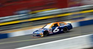 Jake Drew, driver of the #6 Sunrise Racing-Molecule-Offset Ford during qualifying before the NAPA Auto Parts 150 for the ARCA Menards Series West at Evergreen Speedway on August 20, 2022 in Monroe, Washington. (Lindsey Wasson/ARCA Racing)