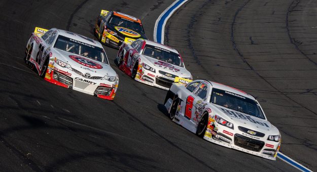 Cars race during the General Tire 150 for the ARCA Menards Series at Charlotte Motor Speedway in Concord, North Carolina on May 27, 2022. (Veasey Conway/ARCA Racing)