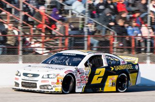 Nick Sanchez, driver of the #2 Gainbridge-Max Siegel Inc Chevrolet, races during the Shore Lunch 200 for the ARCA Menards Series at Toledo Speedway in Toledo, Ohio on October 8, 2022. (Luke Hales/ARCA Racing)