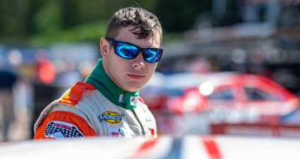 Zachary Tinkle, driver of the #10 FastTrackRacing.com Toyota, during the Zinsser Smart Coat 200 for the ARCA Menards Series at Berlin Raceway in Marne, Michigan on June 18, 2022. (Eric Bronson/ARCA Racing)