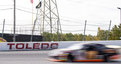 A general view of Toledo Speedway during the Shore Lunch 200 for the ARCA Menards Series at Toledo Speedway in Toledo, Ohio on October 8, 2022. (Luke Hales/ARCA Racing)