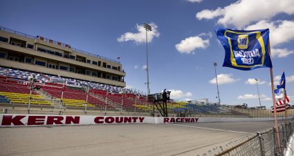 A view of Kern County Raceway Park during the Salute to the Oil Industry NAPA Auto Parts 150 for the ARCA Menards Series West at Kern County Raceway Park in Bakersfield, California on April 23, 2022. (Ruby Wallau/ARCA Racing)