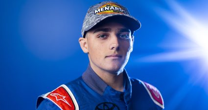Kyle Keller, driver of the #70 EverReady Health-Star Nursery-Argus Toyota, poses for a headshot before the General Tire 150 for the ARCA Menards Series and ARCA Menards Series West at Phoenix Raceway in Avondale, Arizona, on March 10, 2023. (Adam Glanzman/ARCA Racing)