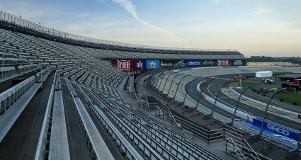 A general view from turn four during the General Tire 125 for the ARCA Menards Series East at Dover International Speedway in Dover, Delaware on Friday, August 21, 2020. (Timothy Nwachukwu/NASCAR)