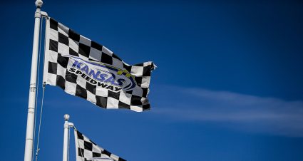 Kansas flags during the Speediatrics 150 for the ARCA Menards Series at Kansas Speedway on Friday, October 16, 2020. (Barry Cantrell/ARCA Racing)