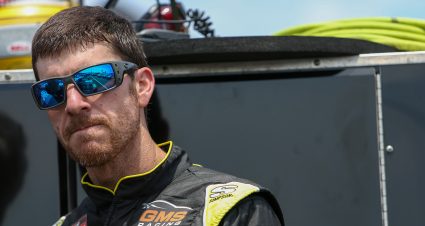 Grant Enfinger during the ASA STARS National Tour ECMD 150 at North Wilkesboro Speedway on May 16, 2023. (Adam Fenwick/NASCAR)
