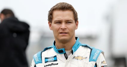 Kris Wright driver of the #42 Big Dog Energy Chevrolet walks down to his car prior to the start of the Dawn 150 for the ARCA Menards Series at Mid-Ohio Sports Car Course in Lexington, Ohio on July 8, 2022. (Kirk Irwin/ARCA Racing)