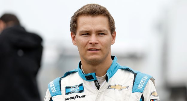 Kris Wright driver of the #42 Big Dog Energy Chevrolet walks down to his car prior to the start of the Dawn 150 for the ARCA Menards Series at Mid-Ohio Sports Car Course in Lexington, Ohio on July 8, 2022. (Kirk Irwin/ARCA Racing)