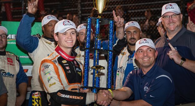 Visit Jesse Love caps his championship night with a flag-to-flag victory at Salem Speedway page