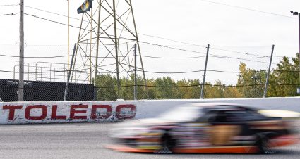 A general view of Toledo Speedway during the Shore Lunch 200 for the ARCA Menards Series at Toledo Speedway in Toledo, Ohio on October 8, 2022. (Luke Hales/ARCA Racing)