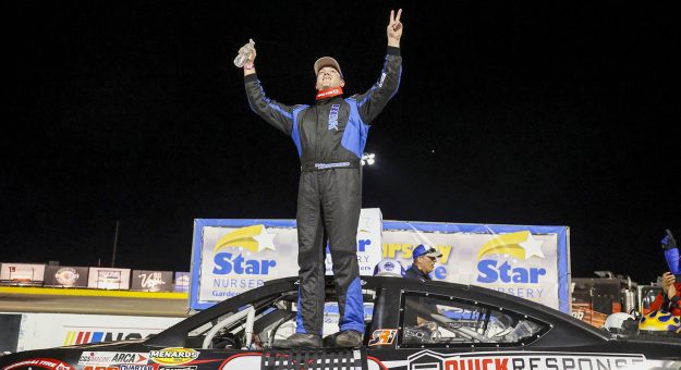 Visit Dylan Cappello draws the winning hand during the Star Nursery 150 at The Bullring page