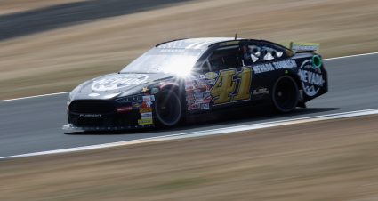 Tyler Reif driver of the #41 Tour Nevada-Power Gen Components-Stoneys Ford races during the General Tire 200 for the ARCA Menards Series West at at Sonoma Raceway in Sonoma, California on June 9, 2023. (Lachlan Cunningham/ARCA Racing)