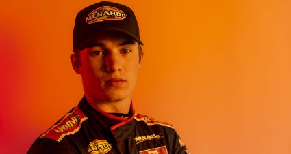 Jake Finch, driver of the #20 Phoenix Construction Toyota, poses for a headshot during the Pensacola 200 for the ARCA Menards Series East in Pensacola, Florida on March 25, 2023. (Adam Glanzman/ARCA Racing)