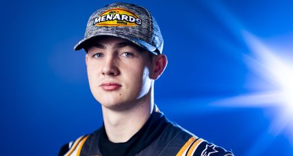 Tanner Reif, driver of the #16 NAPA Auto Care Chevrolet, poses for a portrait before the General Tire 150 for the ARCA Menards Series and ARCA Menards Series West at Phoenix Raceway in Avondale, Arizona, on March 10, 2023. (Adam Glanzman/ARCA Racing)